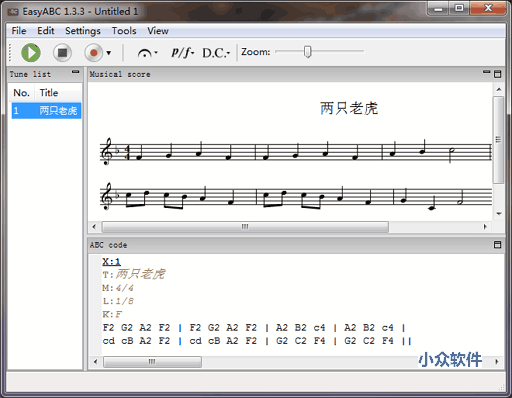 EasyABC - 通过 ABC记谱法进行打谱与 MIDI 制作工具 1