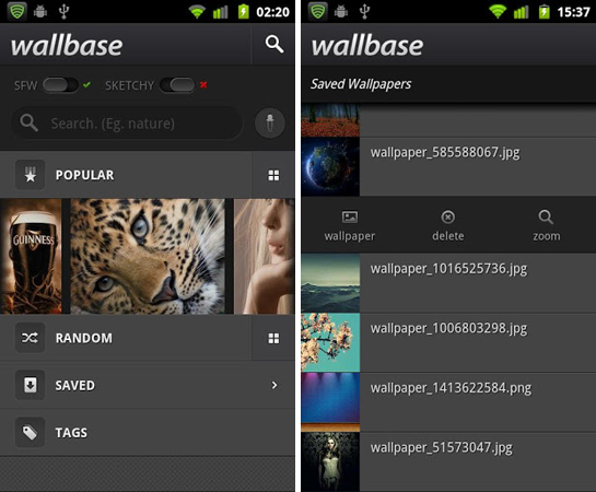 Wallbase HD Wallpapers - 给你的手机桌面换换装吧 1