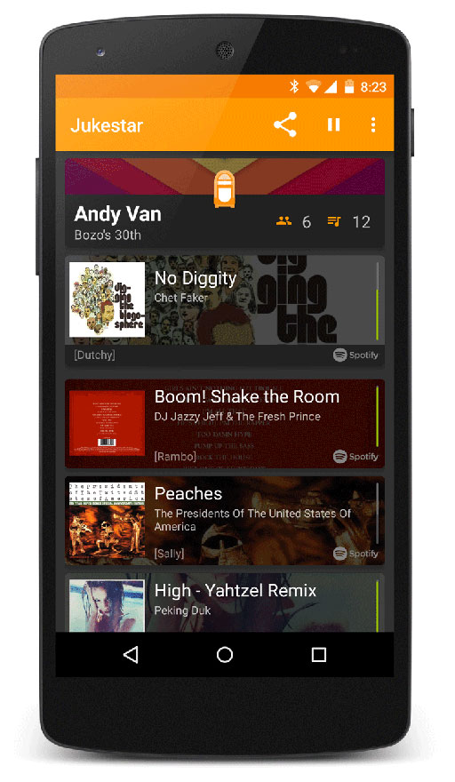 Jukestar - 基于 Spotify 的自动点唱机[Android] 1