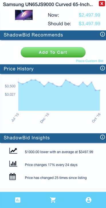 ShadowBid - 帮你监控海淘 Amazon 价格，降价后自动下单 [Chrome / iPhone] 2
