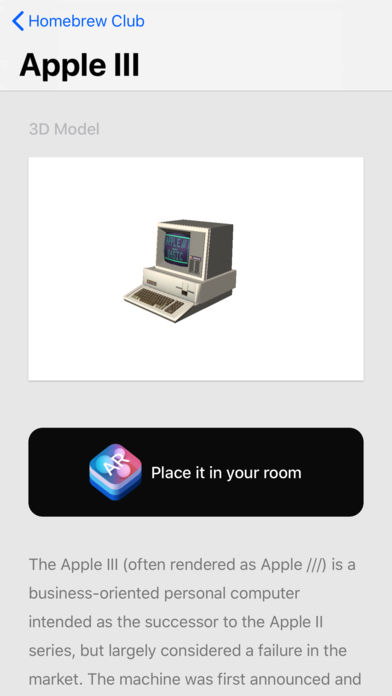 家酿电脑博物馆 - 基于 ARKit 技术，iPhone 6s+ & iOS 11 可用 2