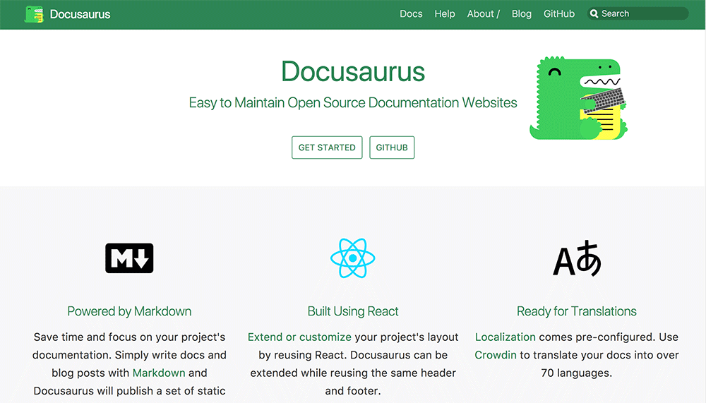 Docusaurus - 5 分钟为开源项目创建一个静态网站，文档、API 一应俱全 1