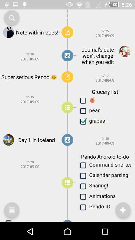 那个时间轴「清奇笔记本」Pendo 已经有 Android 版本了 1