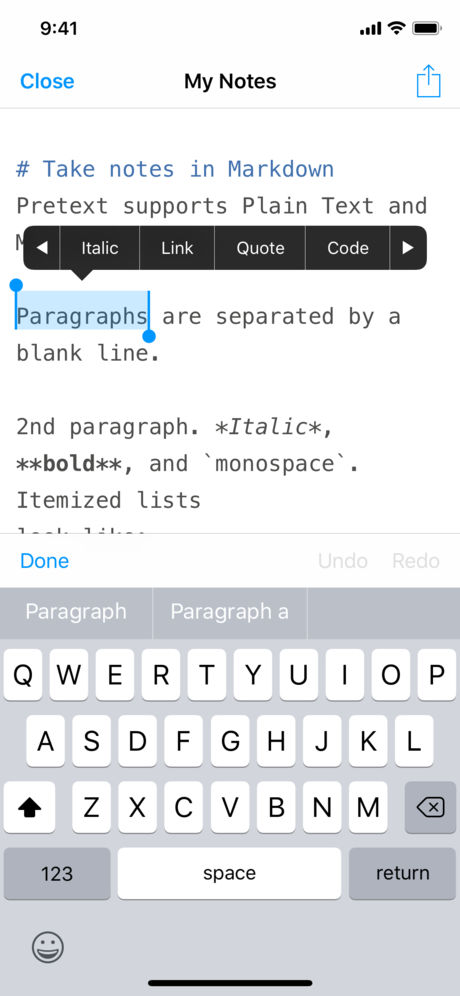 Pretext - iOS 上的简易 Markdown 编辑器 2