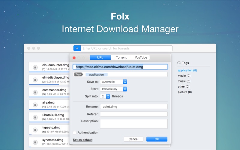 【macOS 特价】1.5 刀的下载工具 Folx Pro 和 4 刀的视频下载工具 Downie 2