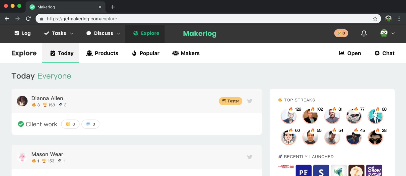 Makerlog - 大型多人任务管理（todo）现场，奇特的社交网站 1