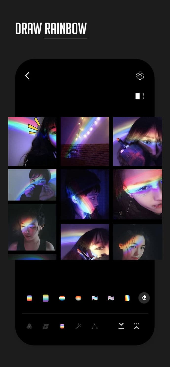 Colorow - 为照片添加彩虹、窗格子、阳光、雪花等真实自然滤镜效果[iPhone] 9