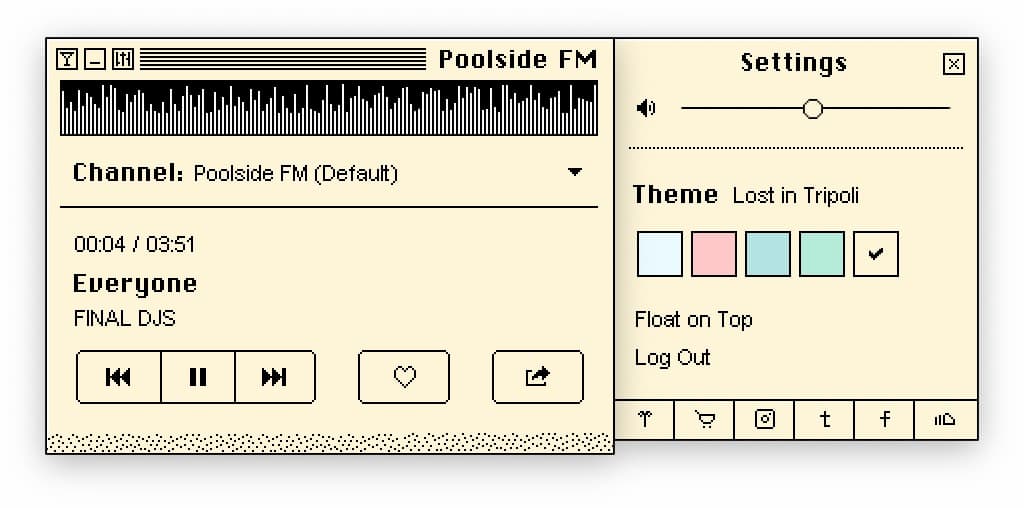 Poolside FM - 最夏日复古音乐电台，仿90年代 Mac 界面[Web/macOS] 3