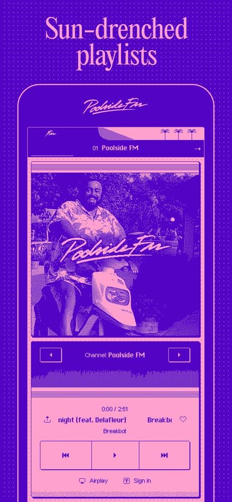 那个好听的「最夏日复古音乐电台」 Poolside FM 发布了 iPhone 版本 2