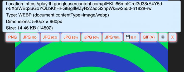 Save webP as PNG or JPEG (Converter)