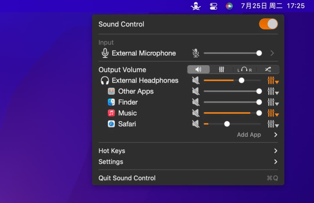 Sound Control 3 - Mac 音量高级控制：单独控制各应用音量 1