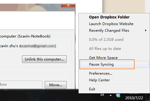 Dropbox Build 0.8.89 - 新增暂停更新/选择同步文件夹功能g 3