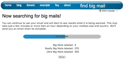 Find Big Mail - 检查 Gmail 邮箱中的大邮件 2