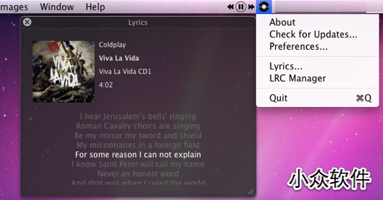 MyTunesControllerPlus - iTunes 歌词助手[Mac] 1
