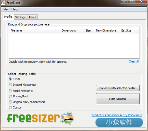 FreeSizer - 傻瓜型图片尺寸压缩工具 1