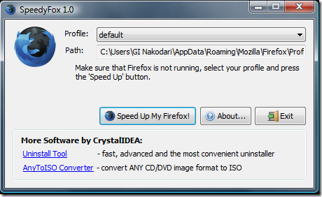 SpeedyFox - 一键提高 Firefox 启动速度 1