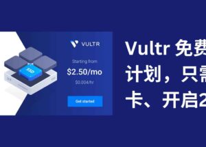 Vultr 推出免费套餐计划，只需绑卡、2FA 即可申请 24